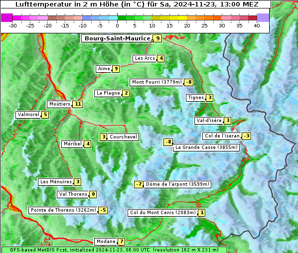 Temperatur, 23. 11. 2024