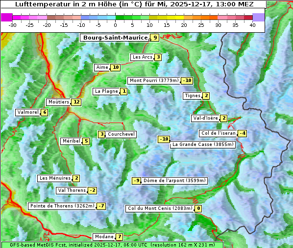 Temperatur, 17. 12. 2025