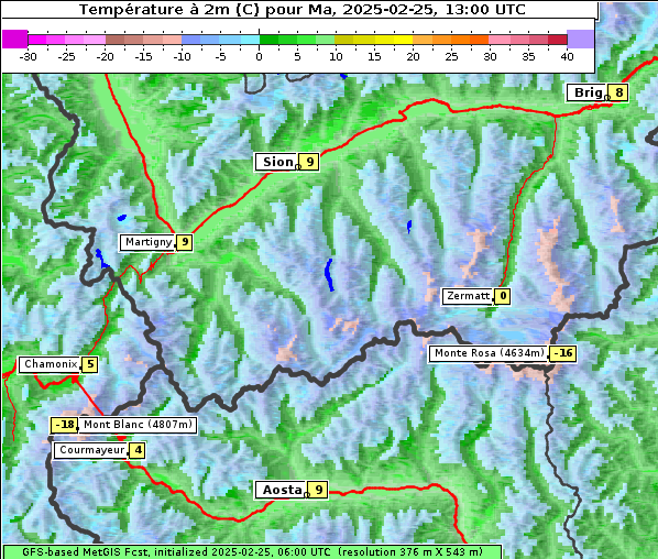 Temperatur, 25. 2. 2025