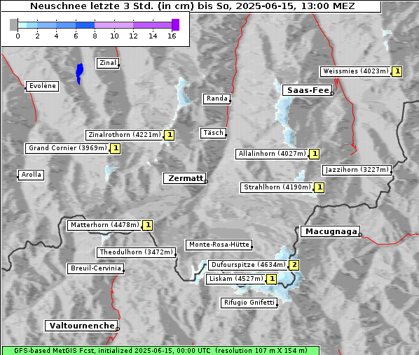 Neuschnee, 15. 6. 2025