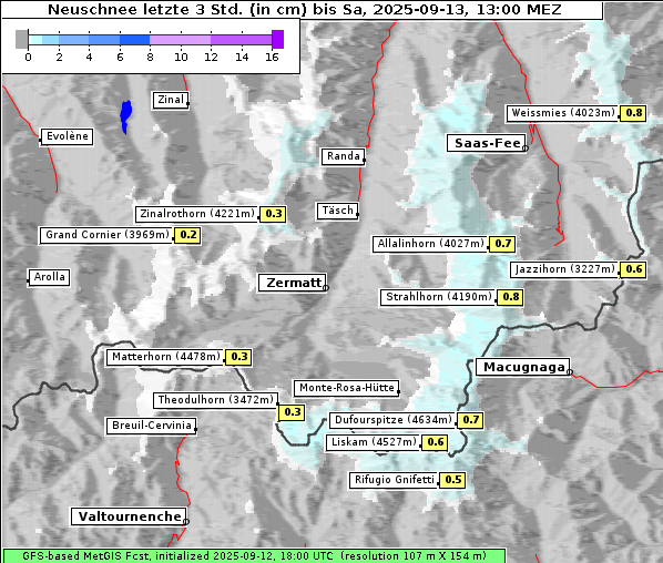 Neuschnee, 13. 9. 2025