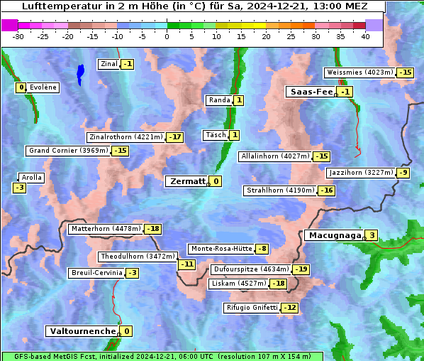 Temperatur, 21. 12. 2024