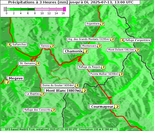 Niederschlag, 13. 7. 2025