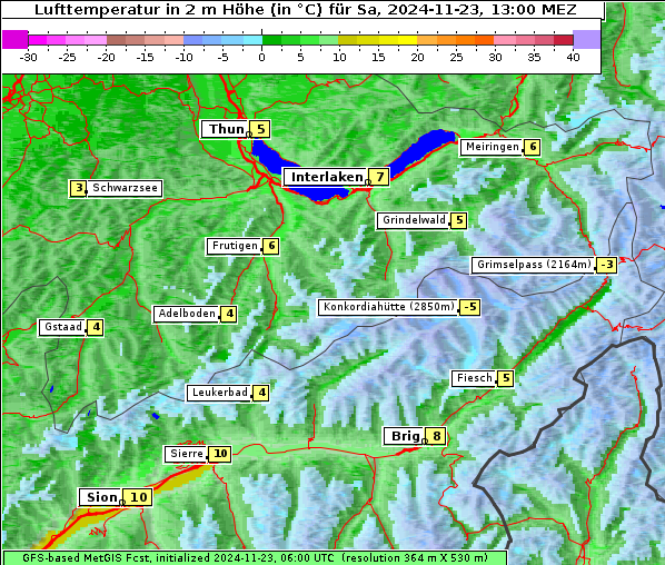 Temperatur, 23. 11. 2024