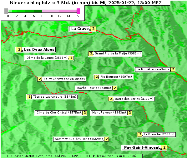 Niederschlag, 22. 1. 2025