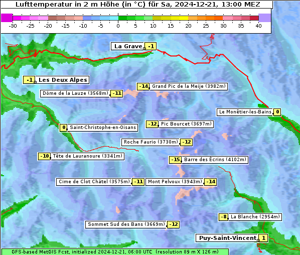 Temperatur, 21. 12. 2024