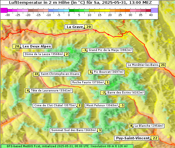 Temperatur, 31. 5. 2025