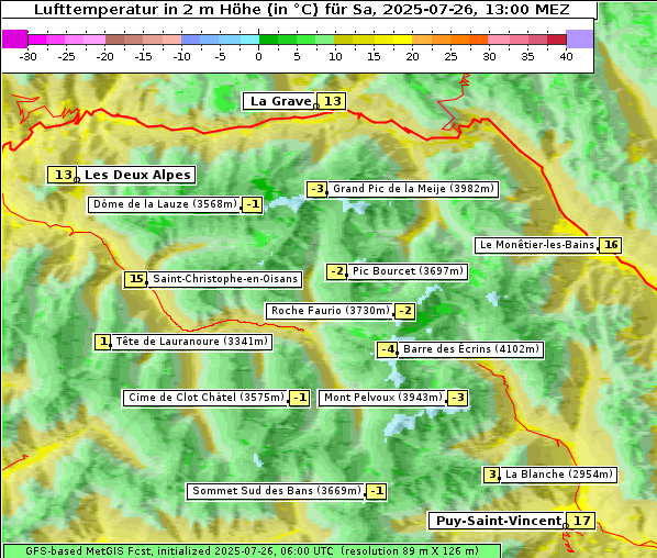 Temperatur, 26. 7. 2025