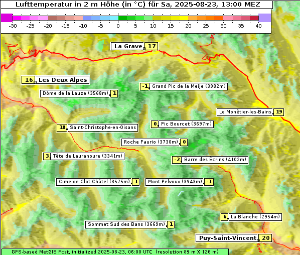 Temperatur, 23. 8. 2025