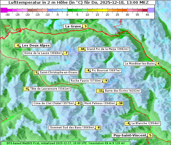 Temperatur, 18. 12. 2025