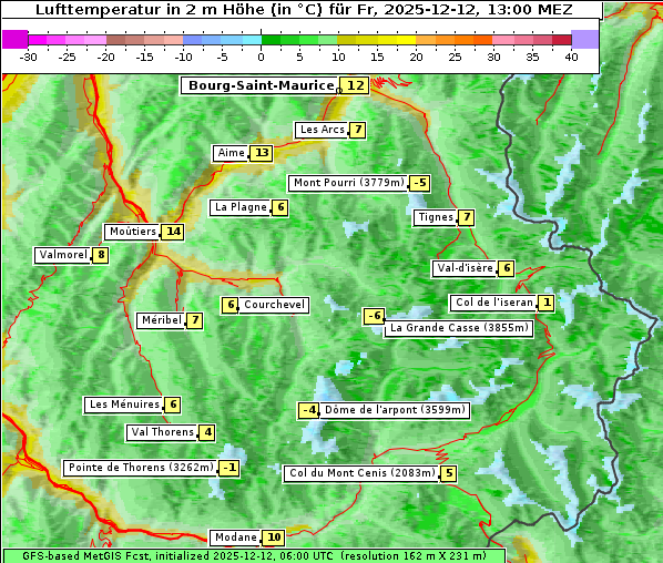 Temperatur, 12. 12. 2025
