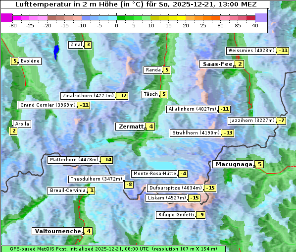 Temperatur, 21. 12. 2025
