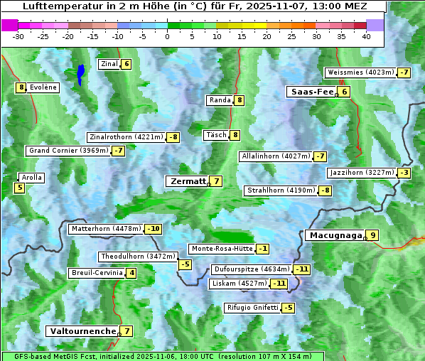 Temperatur, 7. 11. 2025
