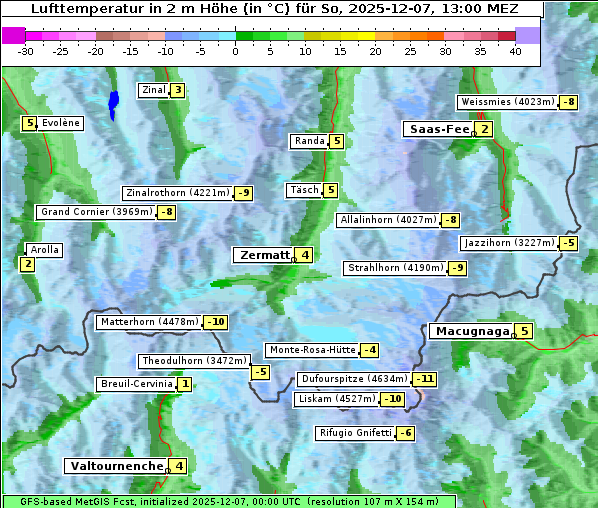 Temperatur, 7. 12. 2025