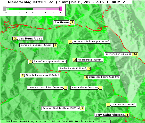 Niederschlag, 16. 12. 2025