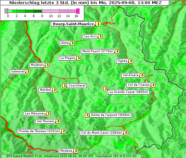 Niederschlag, 8. 9. 2025