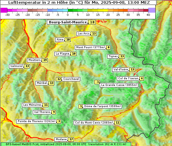 Temperatur, 8. 9. 2025