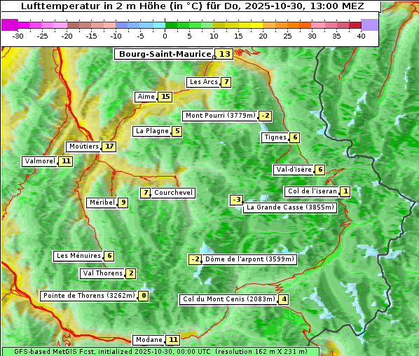 Temperatur, 30. 10. 2025