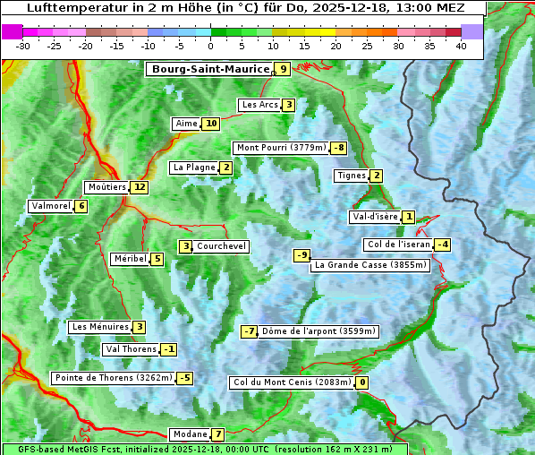 Temperatur, 18. 12. 2025