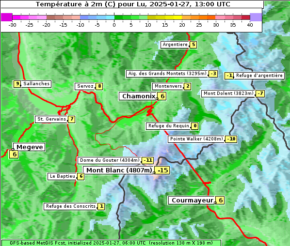 Temperatur, 27. 1. 2025