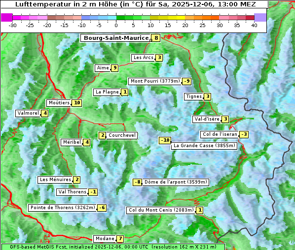 Temperatur, 6. 12. 2025