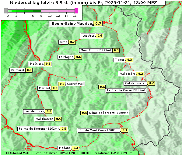 Niederschlag, 21. 11. 2025