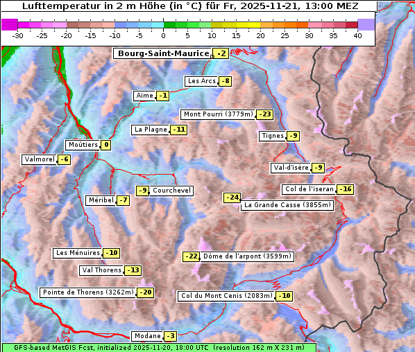 Temperatur, 21. 11. 2025