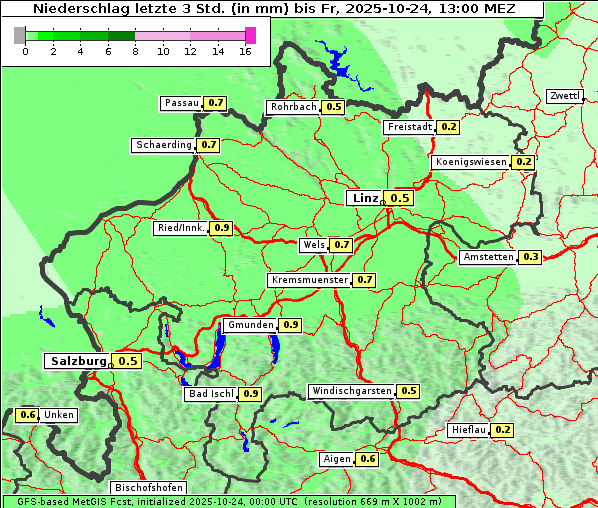 Niederschlag, 24. 10. 2025