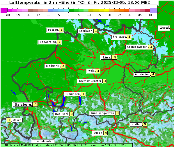 Temperatur, 5. 12. 2025