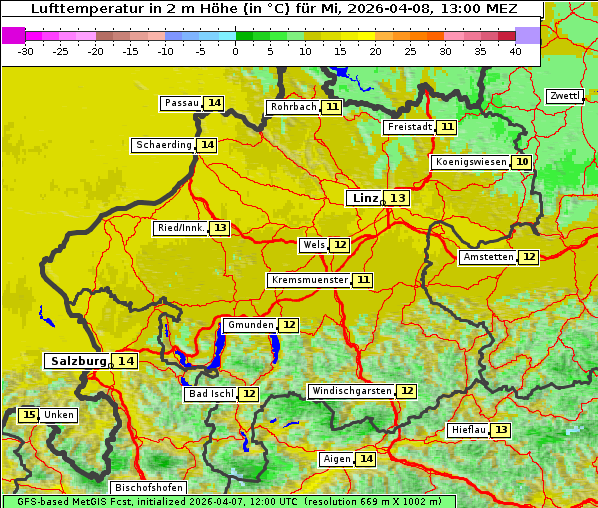 Temperatur, 8. 4. 2026