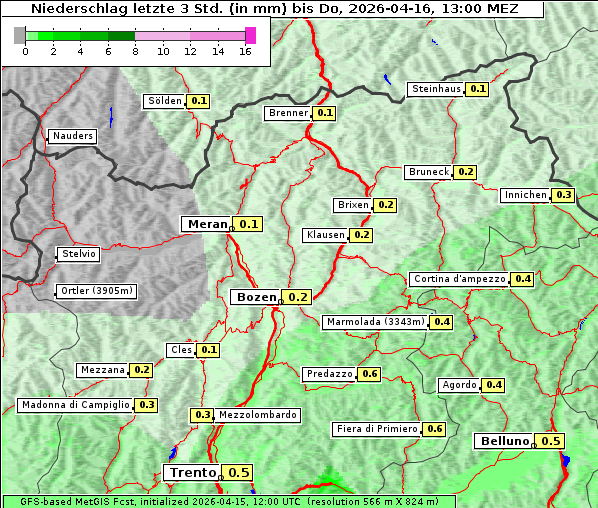 Niederschlag, 16. 4. 2026
