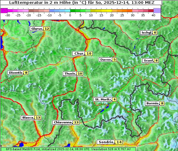 Temperatur, 14. 12. 2025