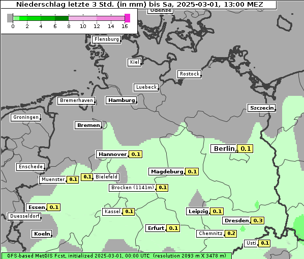 Niederschlag, 1. 3. 2025