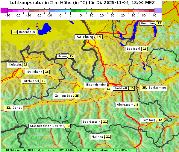 Temperatur, 4. 11. 2025