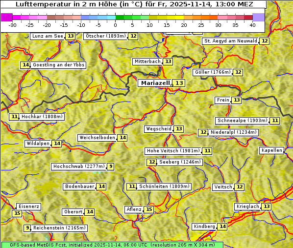 Temperatur, 14. 11. 2025