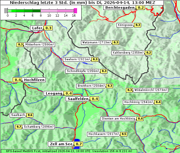 Niederschlag, 14. 4. 2026