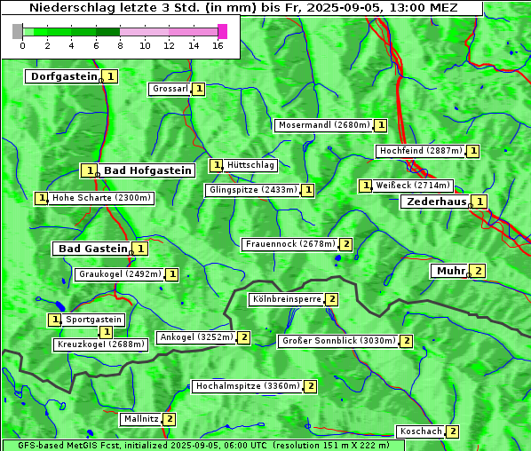 Niederschlag, 5. 9. 2025
