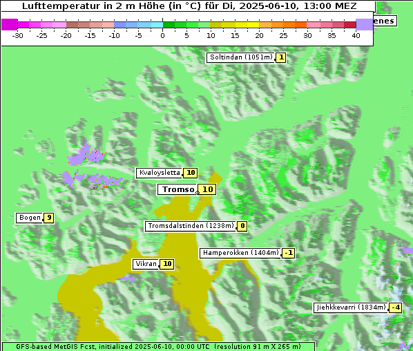 Temperatur, 10. 6. 2025
