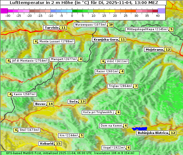Temperatur, 4. 11. 2025