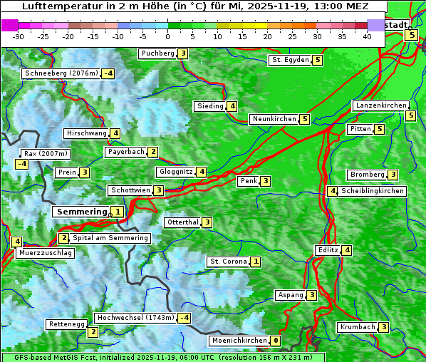 Temperatur, 19. 11. 2025