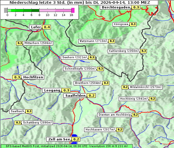 Niederschlag, 14. 4. 2026