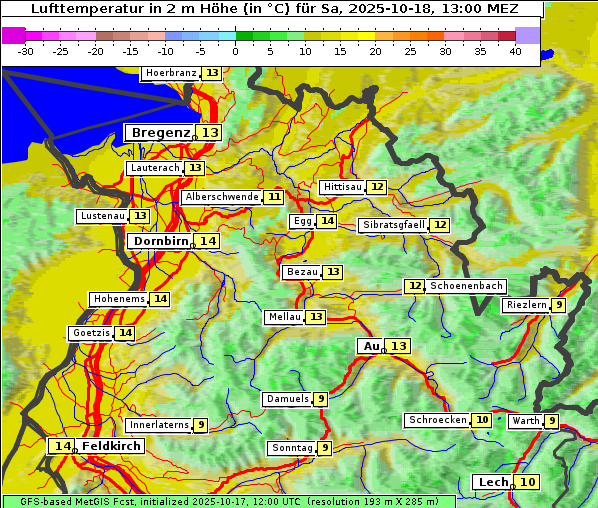 Temperatur, 18. 10. 2025