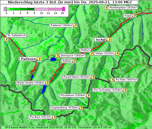 Niederschlag, 21. 8. 2025