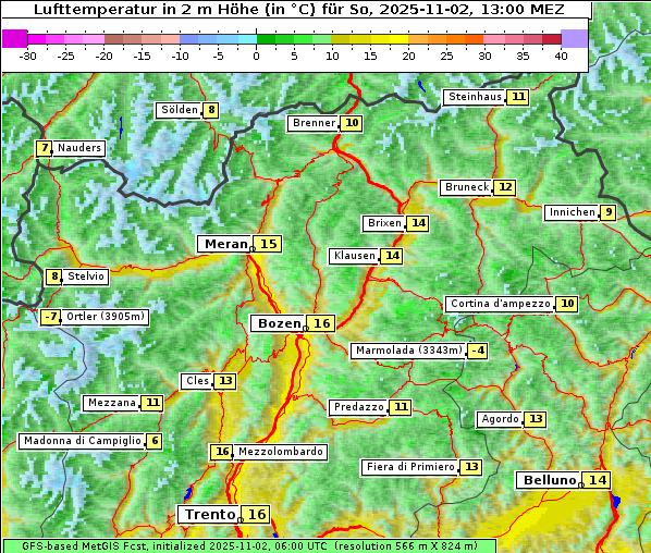 Temperatur, 2. 11. 2025