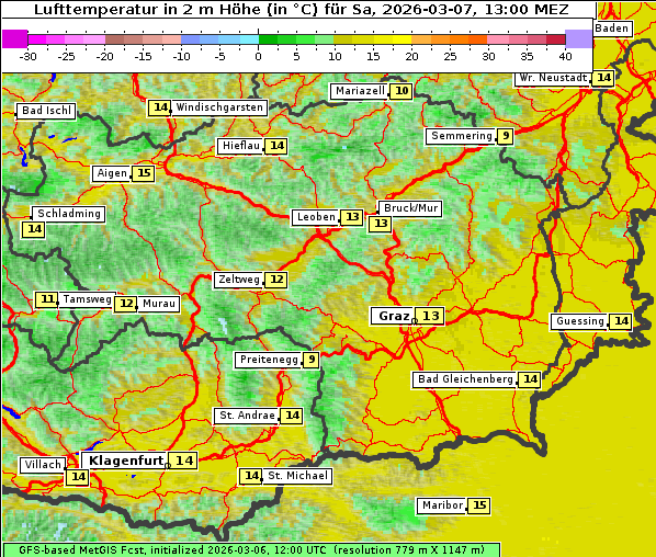Temperatur, 7. 3. 2026