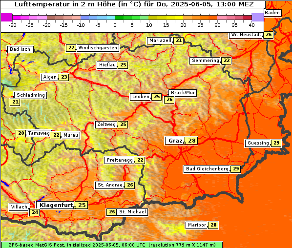 Temperatur, 5. 6. 2025