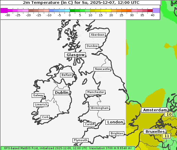 Temperatur, 7. 12. 2025
