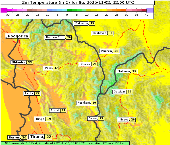 Temperatur, 2. 11. 2025