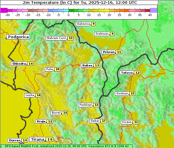 Temperatur, 16. 12. 2025