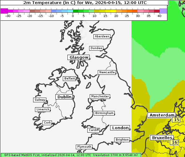 Temperatur, 15. 4. 2026